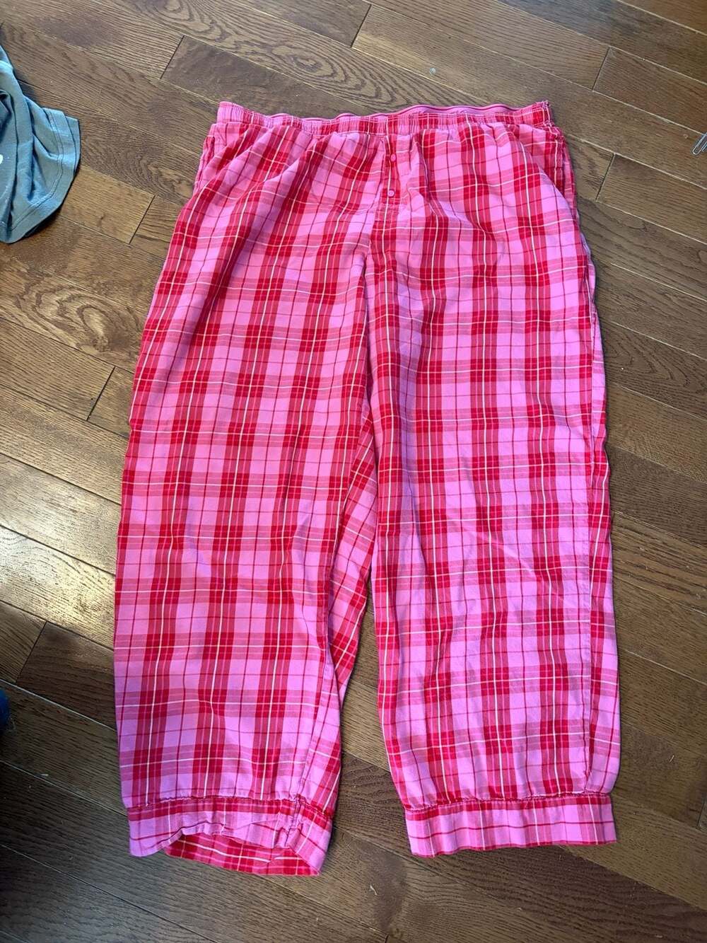 PINK Victoria's Secret Pink and Red Plaid Pajama Pants Size XL